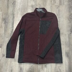 Rugby University Men's Full Zip Jacket Size L – Burgundy/Black – Size Large